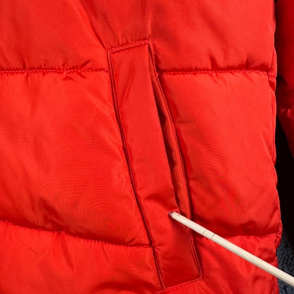 Calvin Klein Performance Puffer Jacket Inner Straps Orange Zip Hooded Women's XS - Picture 13 of 16